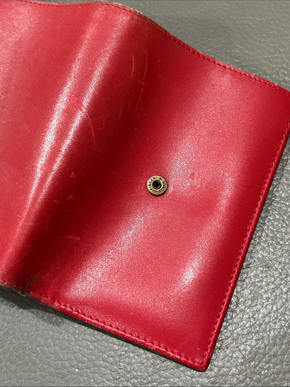 Coach Red Glove Leather Vintage Compact Wallet GUVC - Picture 7 of 15